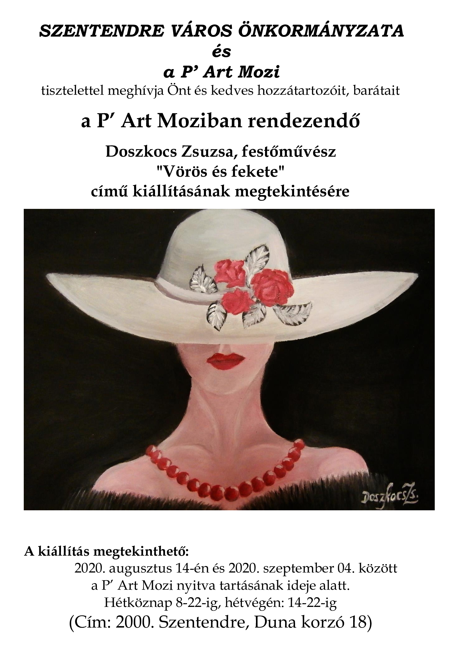 Meghívó Doszkocs Zsuzsa festőművész kiállítására